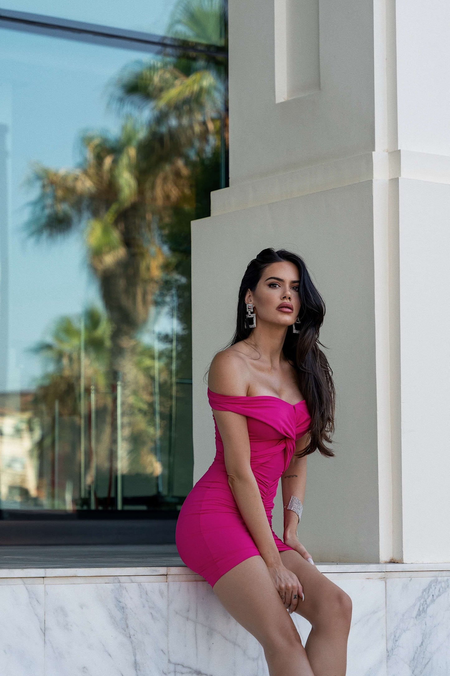 Alena Hot Pink Mini Dress