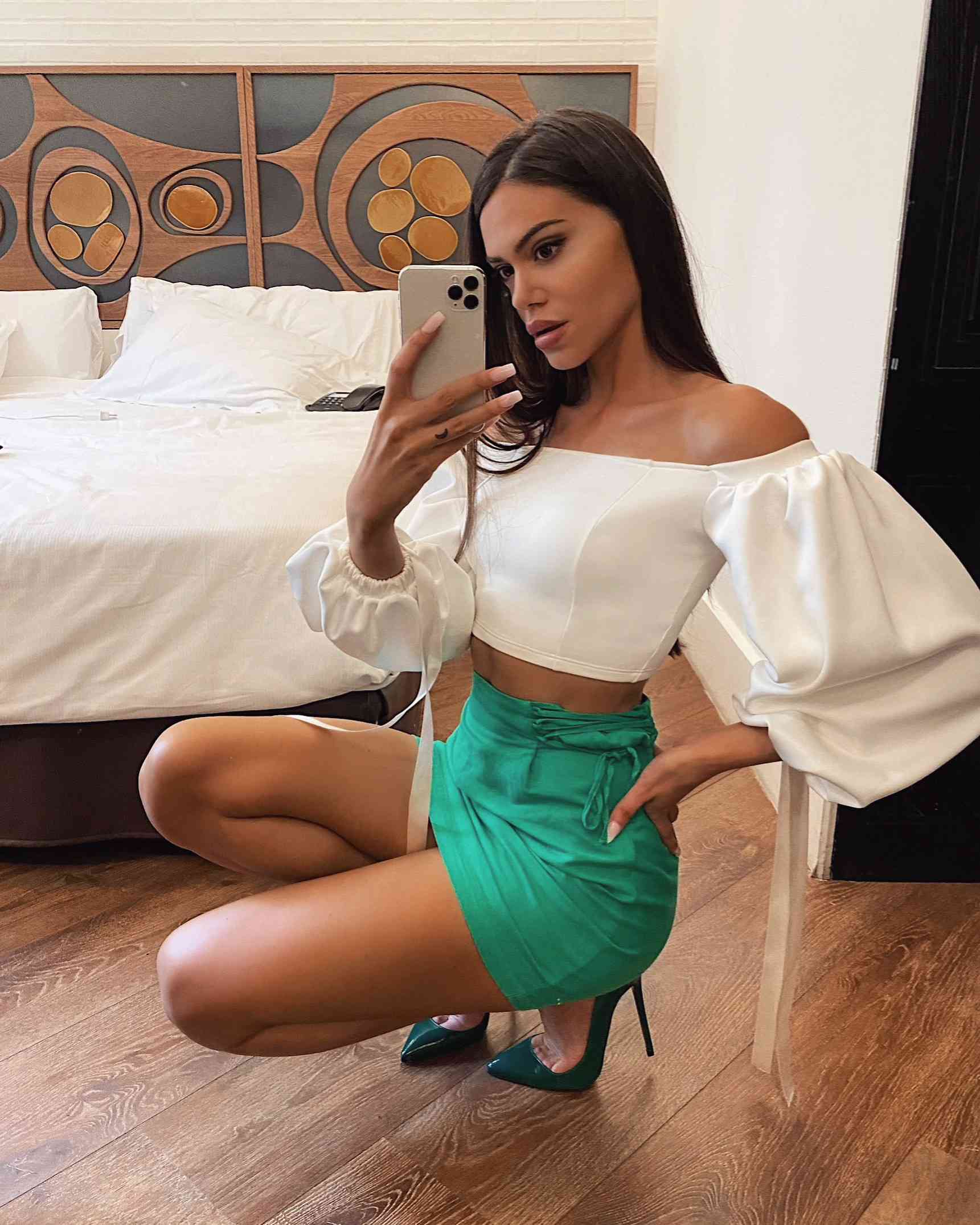 white crop top