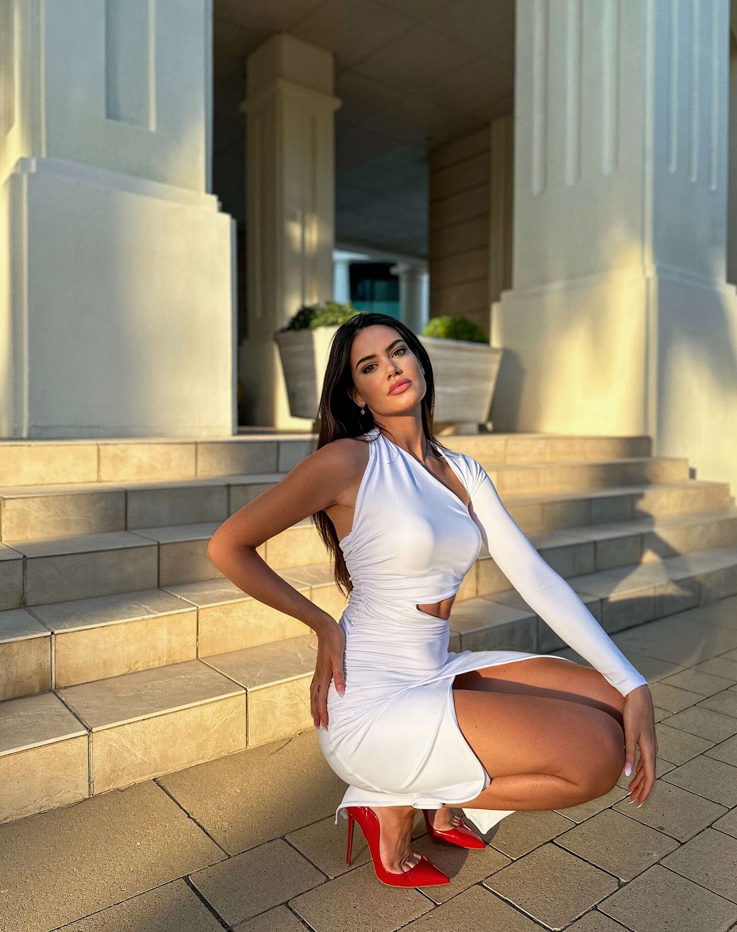 Vestido blanco de cóctel Gwen